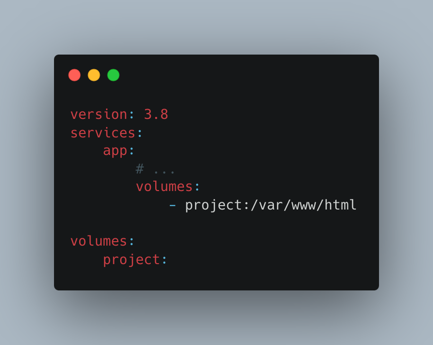 docker compose short volume syntax - project volume or directory